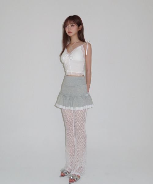 MAINLYTRULY（メインリィトゥルリィ）の「パット付き リボン キャミソール（キャミソール・レディース・ホワイト系・FREE）」の10枚目の写真