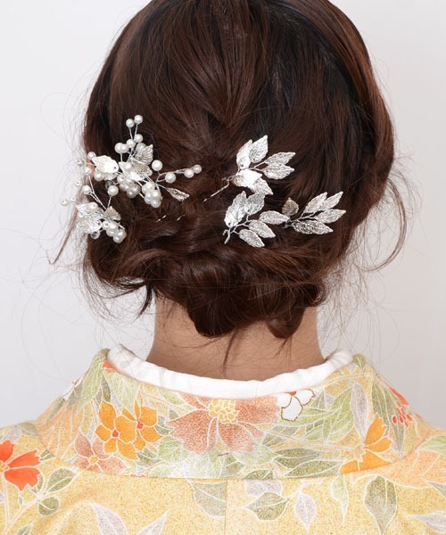 セール】【float】フラワー リーフ モチーフ Uピン【6本セット/ドレス