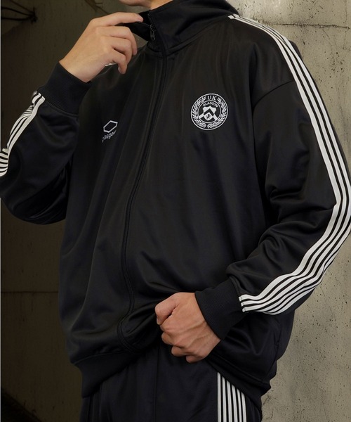 Burner（バーナー）の「【GROOVY STORE】SETUP対応　サイドラインオーバーサイズトラックジャケット（ジャージ・メンズ・グリーン/チャコールグレー/アイボリー/ブラック・M/L/LL）」の2枚目の写真