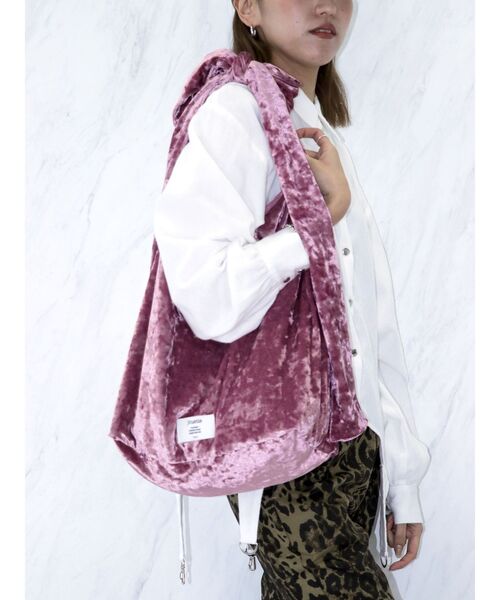 jouetie(ジュエティ)の「ベロアリボントートBag(トートバッグ・レディース・アイボリー/ブラック/パープル/ピンク・FREE)」の13枚目の写真