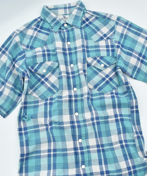Wrangler（ラングラー）の「【ヴィンテージ古着】60’s Wrangler ショートスリーブ ウェスタンシャツ（シャツ/ブラウス・メンズ・ブルー・SMALL）」の4枚目の写真
