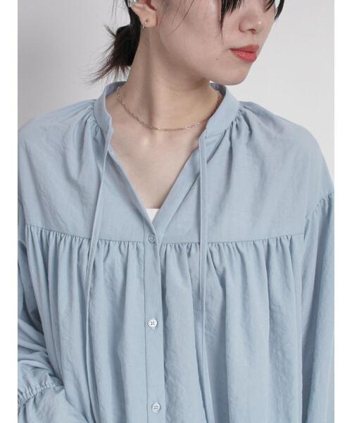 sm2rhythm（サマンサモスモスリズム）の「キャンディースリーブギャザーブラウス（シャツ/ブラウス・レディース・オフホワイト/サックスブルー/ブラック・F）」の7枚目の写真