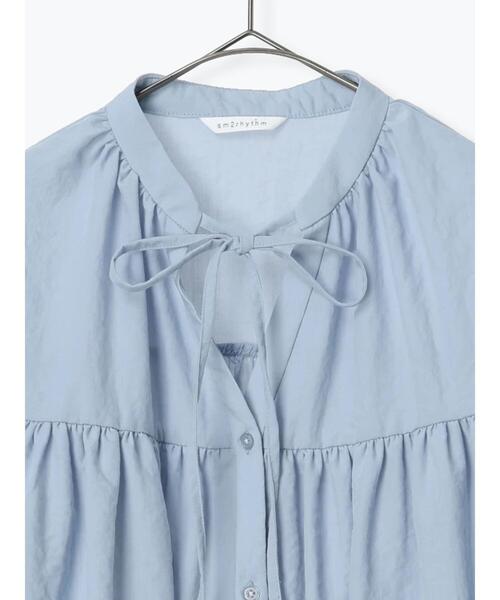 sm2rhythm（サマンサモスモスリズム）の「キャンディースリーブギャザーブラウス（シャツ/ブラウス・レディース・オフホワイト/サックスブルー/ブラック・F）」の20枚目の写真