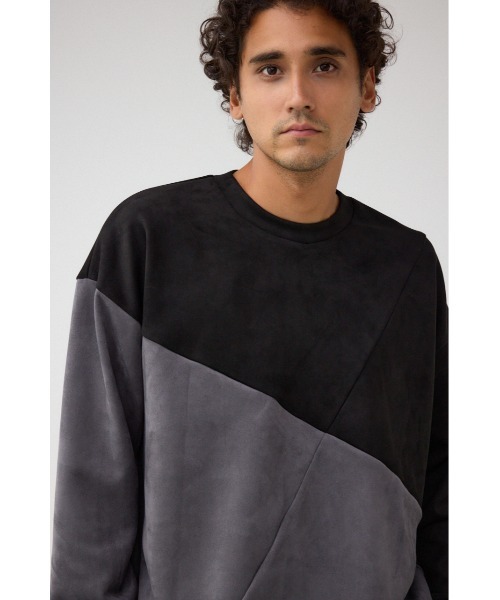 AZUL by moussy（アズールバイマウジー）の「フェイクスウェードパネル切替トップス（スウェット・メンズ・ホワイト系その他/レッド系その他/ブラック系その他・FREE）」の15枚目の写真