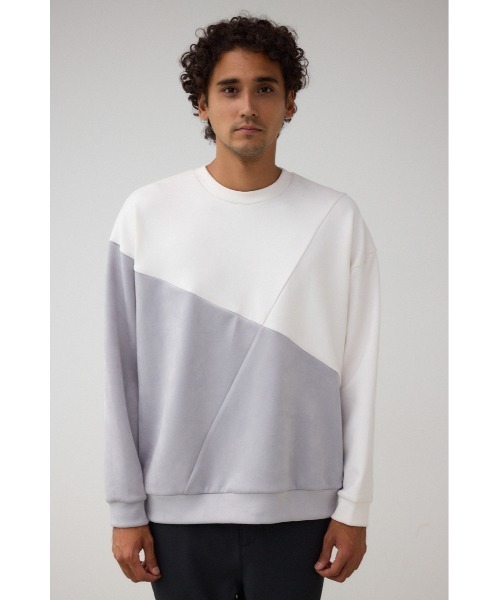 AZUL by moussy（アズールバイマウジー）の「フェイクスウェードパネル切替トップス（スウェット・メンズ・ホワイト系その他/レッド系その他/ブラック系その他・FREE）」の7枚目の写真