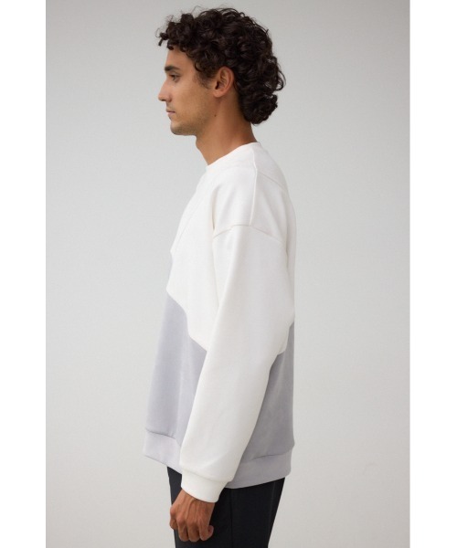 AZUL by moussy（アズールバイマウジー）の「フェイクスウェードパネル切替トップス（スウェット・メンズ・ホワイト系その他/レッド系その他/ブラック系その他・FREE）」の8枚目の写真