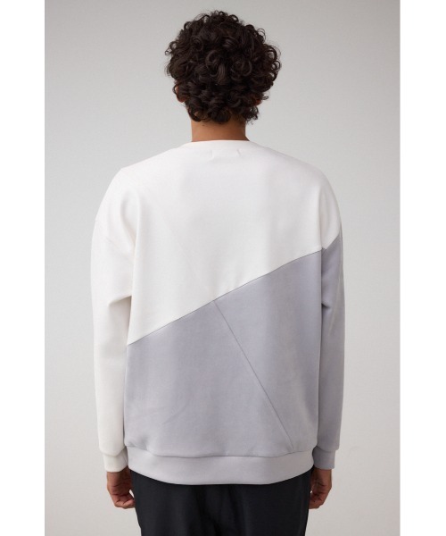 AZUL by moussy（アズールバイマウジー）の「フェイクスウェードパネル切替トップス（スウェット・メンズ・ホワイト系その他/レッド系その他/ブラック系その他・FREE）」の9枚目の写真