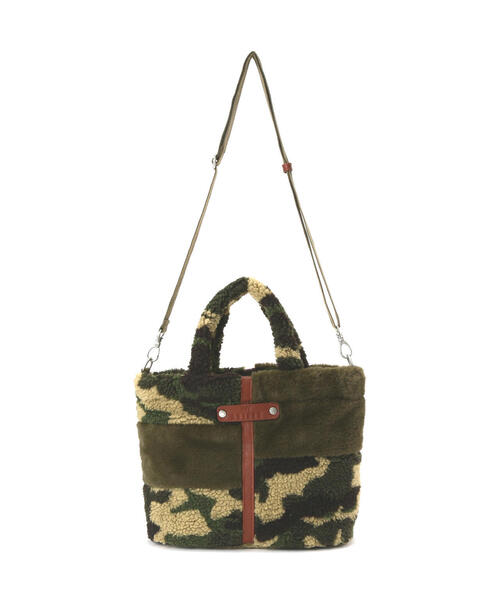 AVIREX（アヴィレックス）の「《直営店限定》BOA×FUR MINI TOTE BAG/ボア×ファー ミニトートバッグ（トートバッグ・レディース・オリーブ系1/アイボリー/ブラック・F）」の5枚目の写真