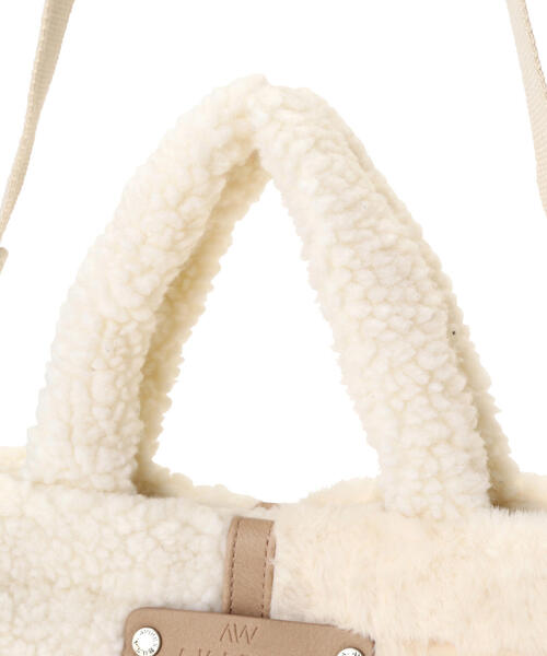 AVIREX（アヴィレックス）の「《直営店限定》BOA×FUR MINI TOTE BAG/ボア×ファー ミニトートバッグ（トートバッグ・レディース・オリーブ系1/アイボリー/ブラック・F）」の13枚目の写真
