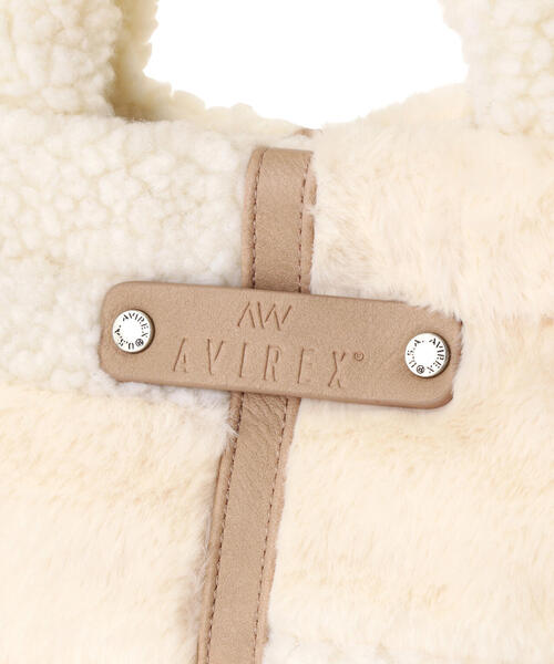 AVIREX（アヴィレックス）の「《直営店限定》BOA×FUR MINI TOTE BAG/ボア×ファー ミニトートバッグ（トートバッグ・レディース・オリーブ系1/アイボリー/ブラック・F）」の14枚目の写真