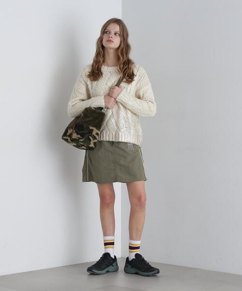 AVIREX（アヴィレックス）の「《直営店限定》BOA×FUR MINI TOTE BAG/ボア×ファー ミニトートバッグ（トートバッグ・レディース・オリーブ系1/アイボリー/ブラック・F）」の20枚目の写真