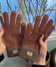 M2SUQARED（エムツースクエア）の「【M2SUQARED/エムツースクエア】ロゴニット手袋/グローブ/2トーン /スマホ対応/ユニセックス（手袋）」