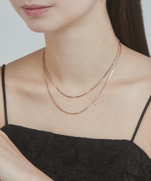 ciite'(シーテ)の「simple double snake necklace / シンプル2連スネークネックレス(ネックレス・レディース・シルバー/ゴールド/ピンクゴールド・FREE)」の3枚目の写真