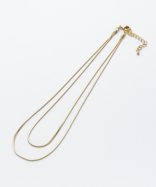 ciite'(シーテ)の「simple double snake necklace / シンプル2連スネークネックレス(ネックレス・レディース・シルバー/ゴールド/ピンクゴールド・FREE)」の4枚目の写真