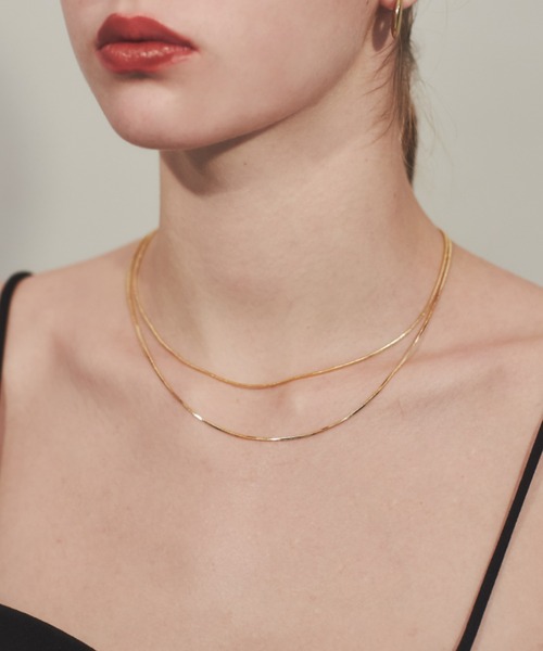 ciite'(シーテ)の「simple double snake necklace / シンプル2連スネークネックレス(ネックレス・レディース・シルバー/ゴールド/ピンクゴールド・FREE)」の10枚目の写真