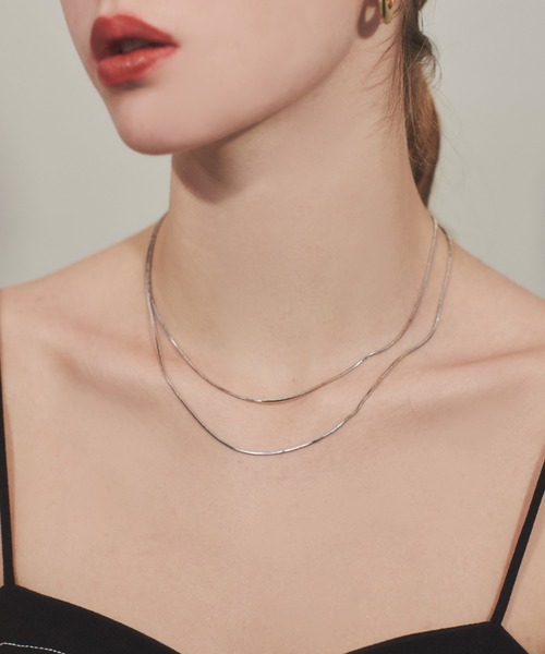 ciite'(シーテ)の「simple double snake necklace / シンプル2連スネークネックレス(ネックレス・レディース・シルバー/ゴールド/ピンクゴールド・FREE)」の12枚目の写真