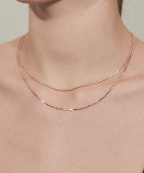 ciite'(シーテ)の「simple double snake necklace / シンプル2連スネークネックレス(ネックレス・レディース・シルバー/ゴールド/ピンクゴールド・FREE)」の19枚目の写真