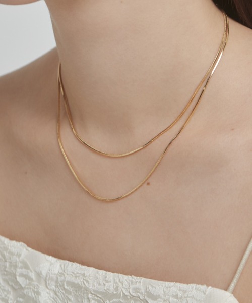 ciite'(シーテ)の「simple double snake necklace / シンプル2連スネークネックレス(ネックレス・レディース・シルバー/ゴールド/ピンクゴールド・FREE)」の22枚目の写真