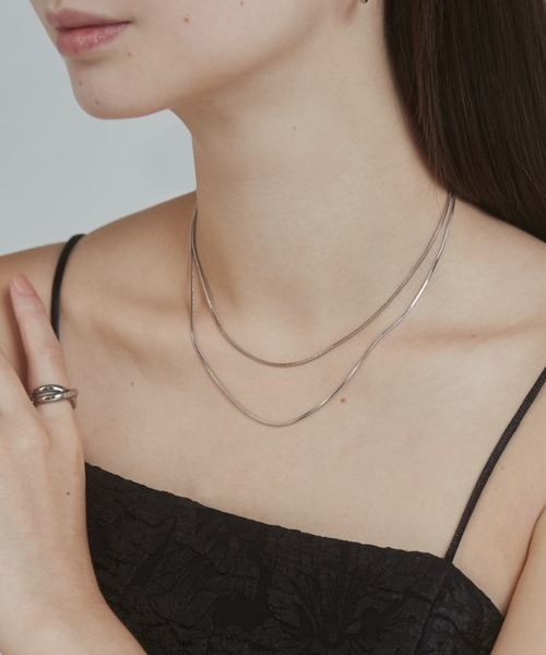 ciite'(シーテ)の「simple double snake necklace / シンプル2連スネークネックレス(ネックレス・レディース・シルバー/ゴールド/ピンクゴールド・FREE)」の17枚目の写真