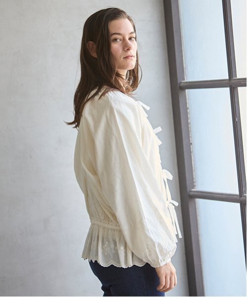 petit main LIEN（プティマインリアン）の「【親子リンク】シャーリングブラウス（シャツ/ブラウス・レディース・ピンク/キナリ・FREE）」の3枚目の写真