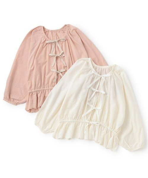 petit main LIEN（プティマインリアン）の「【親子リンク】シャーリングブラウス（シャツ/ブラウス・レディース・ピンク/キナリ・FREE）」の11枚目の写真