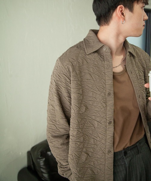 ZIP FIVE -White Line-（ジップファイブホワイトライン）の「【White Line】 カット ジャガード シャツ（シャツ/ブラウス・メンズ・ブラック/グレイッシュベージュ/ブラウン・SMALL/MEDIUM/LARGE）」の19枚目の写真