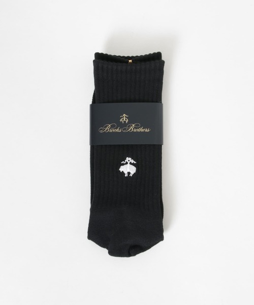 BROOKS BROTHERS（ブルックスブラザーズ）の「『別注』BROOKS BROTHERS×UR　GF BB CREW SOCKS（ソックス/靴下・メンズ・ブラック/ホワイト・FREE）」の4枚目の写真
