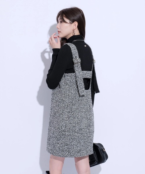 Mystrada（マイストラーダ）の「ツイードミニジャンスカ（ワンピース・レディース・ブラック・36/38）」の6枚目の写真