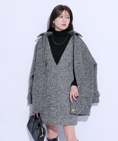 Mystrada（マイストラーダ）の「ツイードミニジャンスカ（ワンピース・レディース・ブラック・36/38）」の10枚目の写真