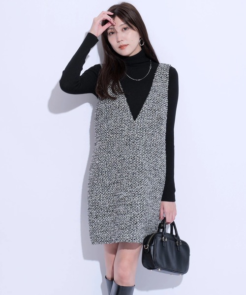 Mystrada（マイストラーダ）の「ツイードミニジャンスカ（ワンピース・レディース・ブラック・36/38）」の2枚目の写真