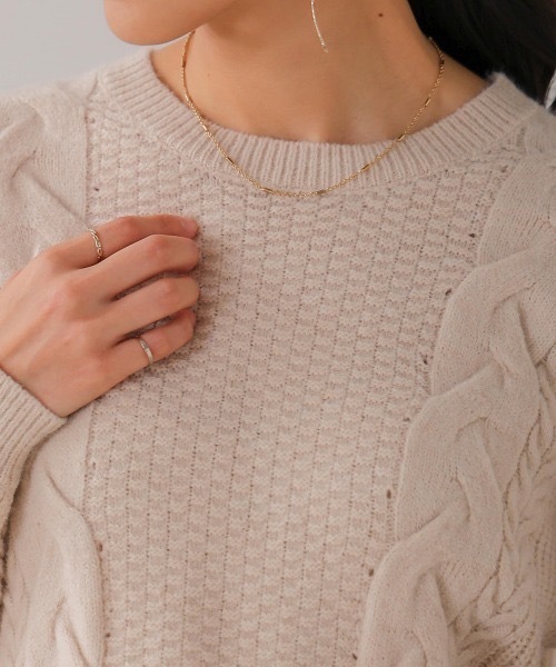 ブージュルード Bou Jeloud ケーブル編みニット （BEIGE） Bou Jeloud ニット セーター ケーブル編みニット レディース