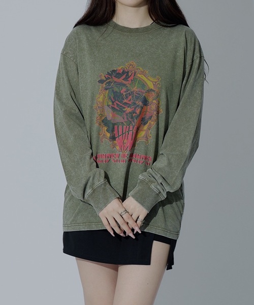WONDER OF WANDER（ワンダーオブワンダー）の「Graphic L/S TEE D（Tシャツ/カットソー・メンズ・グリーン/ブラック・XL/L/M）」の8枚目の写真