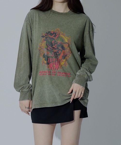 WONDER OF WANDER（ワンダーオブワンダー）の「Graphic L/S TEE D（Tシャツ/カットソー・メンズ・グリーン/ブラック・XL/L/M）」の7枚目の写真