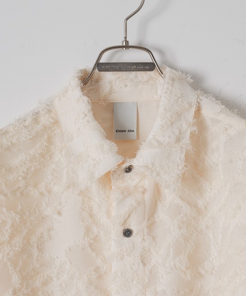 CASPER JOHN(キャスパージョン)の「Various loose shirts-sheer fringe-/バリアスルーズシャツ-シアーフリンジ-(シャツ/ブラウス・メンズ・ブラック/アイボリー/ピンク・LARGE/MEDIUM/SMALL/X-SMALL)」の5枚目の写真