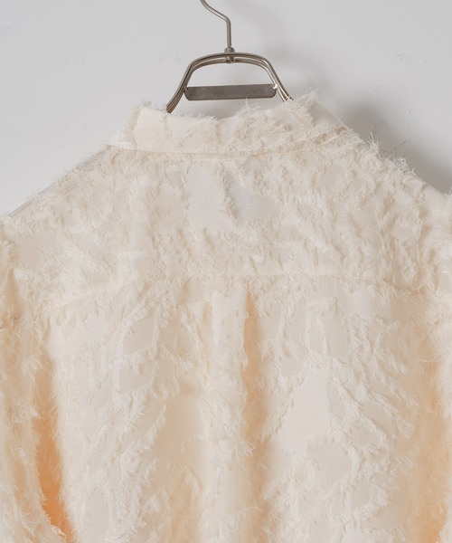 CASPER JOHN(キャスパージョン)の「Various loose shirts-sheer fringe-/バリアスルーズシャツ-シアーフリンジ-(シャツ/ブラウス・メンズ・ブラック/アイボリー/ピンク・LARGE/MEDIUM/SMALL/X-SMALL)」の9枚目の写真