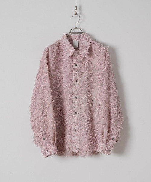 CASPER JOHN(キャスパージョン)の「Various loose shirts-sheer fringe-/バリアスルーズシャツ-シアーフリンジ-(シャツ/ブラウス・メンズ・ブラック/アイボリー/ピンク・LARGE/MEDIUM/SMALL/X-SMALL)」の10枚目の写真