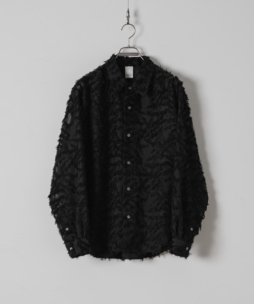 CASPER JOHN(キャスパージョン)の「Various loose shirts-sheer fringe-/バリアスルーズシャツ-シアーフリンジ-(シャツ/ブラウス・メンズ・ブラック/アイボリー/ピンク・LARGE/MEDIUM/SMALL/X-SMALL)」の13枚目の写真