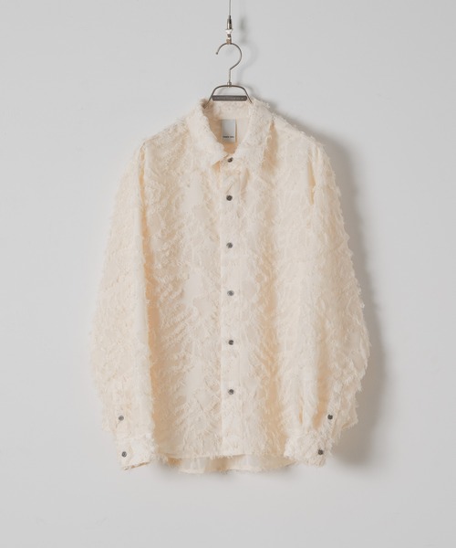 CASPER JOHN(キャスパージョン)の「Various loose shirts-sheer fringe-/バリアスルーズシャツ-シアーフリンジ-(シャツ/ブラウス・メンズ・ブラック/アイボリー/ピンク・LARGE/MEDIUM/SMALL/X-SMALL)」の16枚目の写真