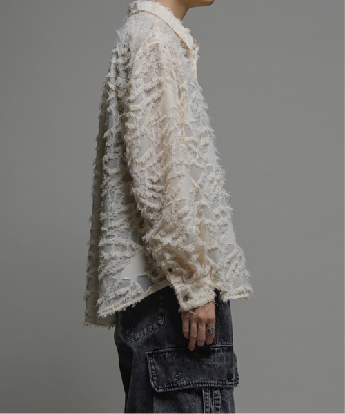 CASPER JOHN(キャスパージョン)の「Various loose shirts-sheer fringe-/バリアスルーズシャツ-シアーフリンジ-(シャツ/ブラウス・メンズ・ブラック/アイボリー/ピンク・LARGE/MEDIUM/SMALL/X-SMALL)」の19枚目の写真