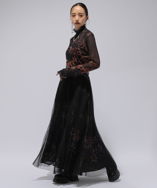 HARE(ハレ)の「blurフラワーガラシアートップス(HARE)(Tシャツ/カットソー・レディース・オレンジ/ブルー・FREE)」の4枚目の写真