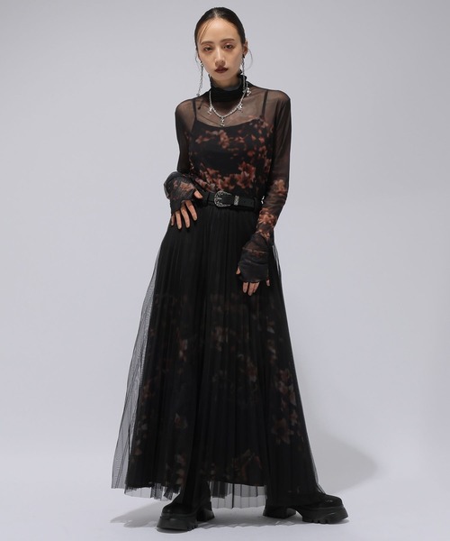 HARE(ハレ)の「blurフラワーガラシアートップス(HARE)(Tシャツ/カットソー・レディース・オレンジ/ブルー・FREE)」の3枚目の写真