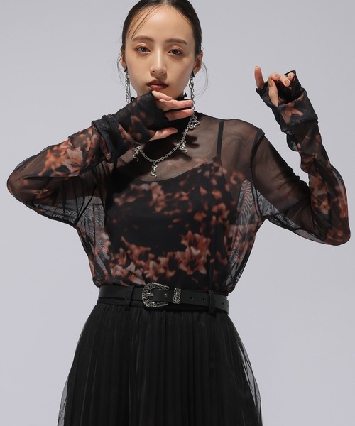 HARE(ハレ)の「blurフラワーガラシアートップス(HARE)(Tシャツ/カットソー・レディース・オレンジ/ブルー・FREE)」の19枚目の写真