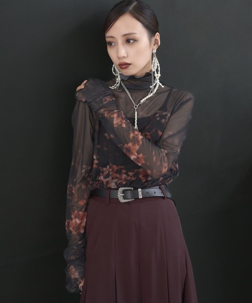 HARE(ハレ)の「blurフラワーガラシアートップス(HARE)(Tシャツ/カットソー・レディース・オレンジ/ブルー・FREE)」の21枚目の写真