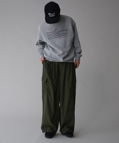 Adoon plain（アドーンプレーン）の「コーデュロイワイドカーゴパンツ（カーゴパンツ・メンズ・カーキ/アイボリー・LARGE/MEDIUM）」の14枚目の写真