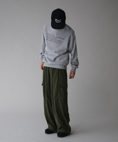 Adoon plain（アドーンプレーン）の「コーデュロイワイドカーゴパンツ（カーゴパンツ・メンズ・カーキ/アイボリー・LARGE/MEDIUM）」の9枚目の写真