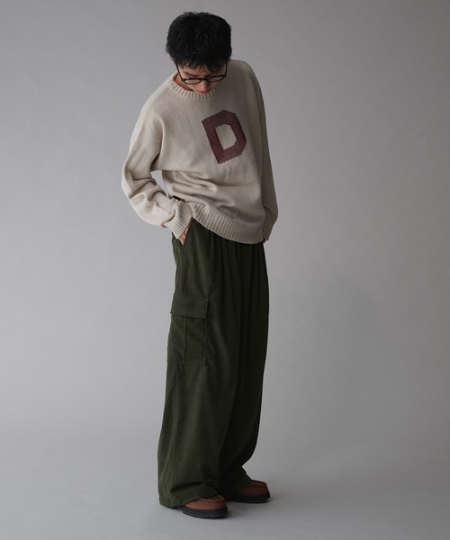 Adoon plain（アドーンプレーン）の「コーデュロイワイドカーゴパンツ（カーゴパンツ・メンズ・カーキ/アイボリー・LARGE/MEDIUM）」の10枚目の写真