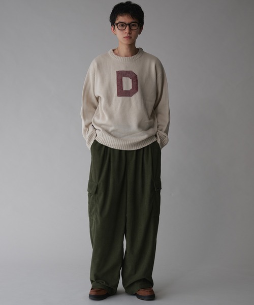 Adoon plain（アドーンプレーン）の「コーデュロイワイドカーゴパンツ（カーゴパンツ・メンズ・カーキ/アイボリー・LARGE/MEDIUM）」の12枚目の写真