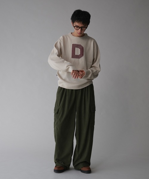 Adoon plain（アドーンプレーン）の「コーデュロイワイドカーゴパンツ（カーゴパンツ・メンズ・カーキ/アイボリー・LARGE/MEDIUM）」の13枚目の写真