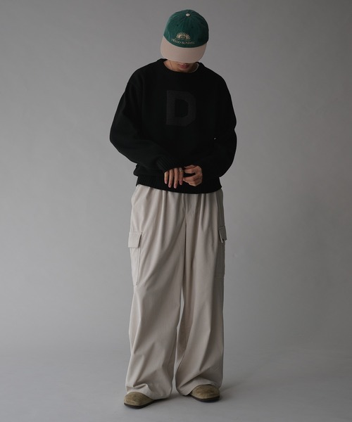 Adoon plain（アドーンプレーン）の「コーデュロイワイドカーゴパンツ（カーゴパンツ・メンズ・カーキ/アイボリー・LARGE/MEDIUM）」の4枚目の写真