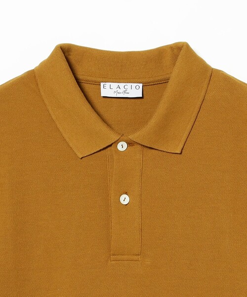 BEAMS F（ビームスエフ）の「ELACIO / カノコ ロングスリーブ ポロシャツ（ポロシャツ・メンズ・ブラウン系その他4/ホワイト系その他2/ブラック/パープル系その他5/ライトグレー・5/4/3）」の8枚目の写真
